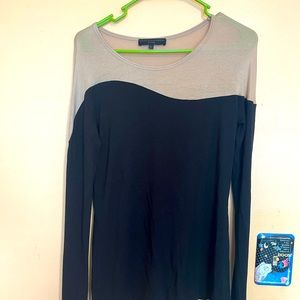 Two tone long sleeve top